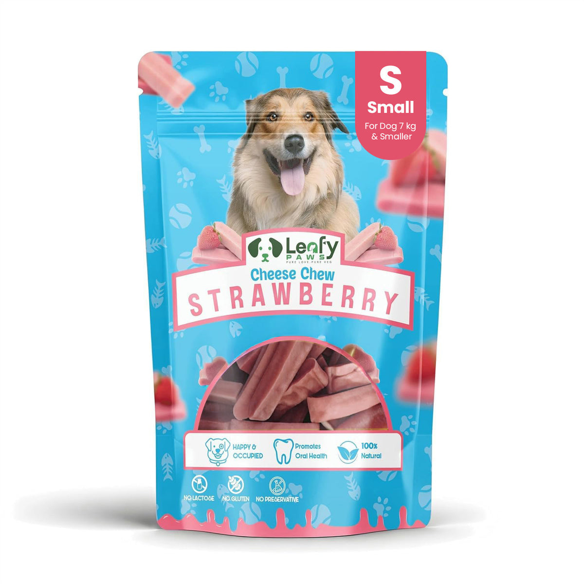 LeafyPaws Strawberry Himalayan Chew – 100% Natural Dog Chew