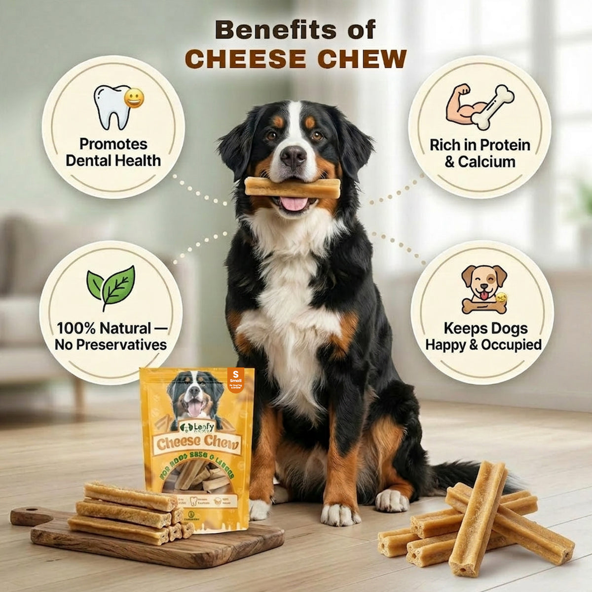 LeafyPaws Himalayan Cheese Chew – 100% Natural Dog Chew